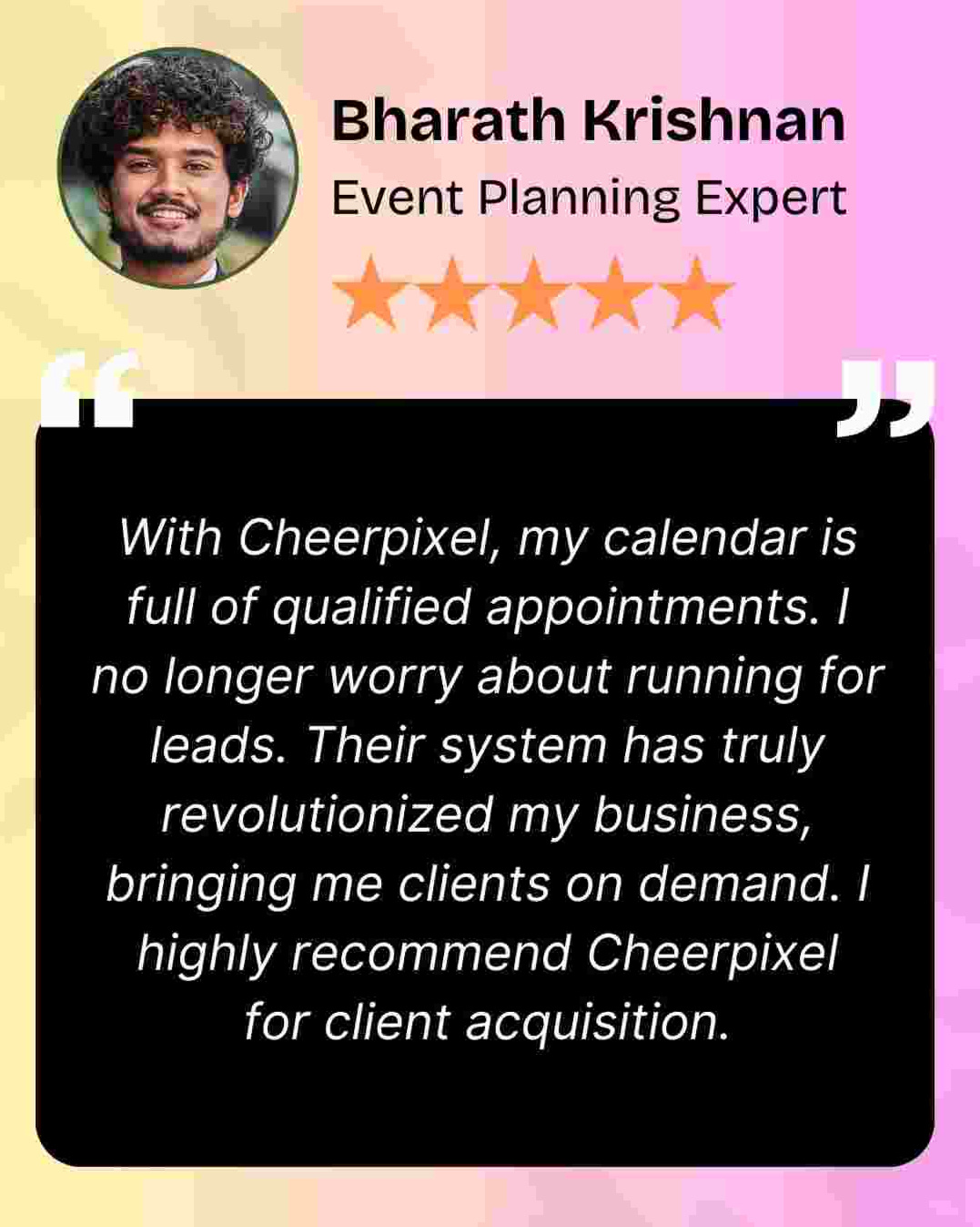 Bharath Krishnan Testimonial LR Testimonial 2