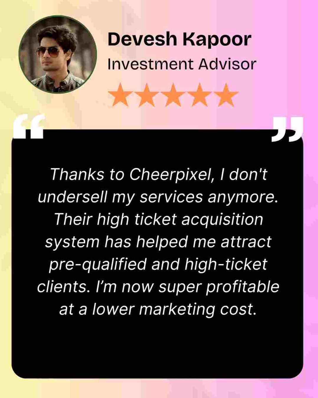 Devesh Kapoor Testimonial LR Testimonial 4